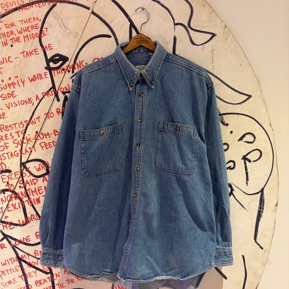 R&R Other - Vintage 90s R&R Heavy Weight Denim Chambray Button Down Shirt